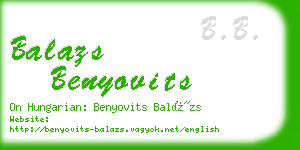 balazs benyovits business card